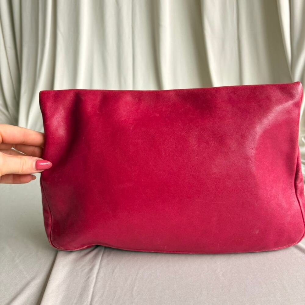 Jimmy Choo Star Stud Clutch - Raspberry Pink Leather, Gold Hardware - Picture 4 of 16